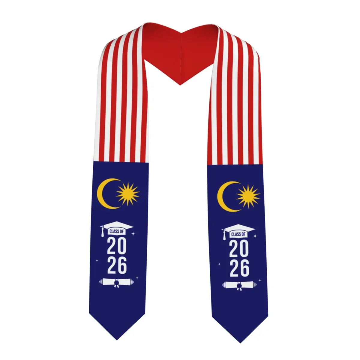 

Class Of 2026 Malaysia Flag Graduation Stole Sash Scarf For International Students Proud 183CM Long