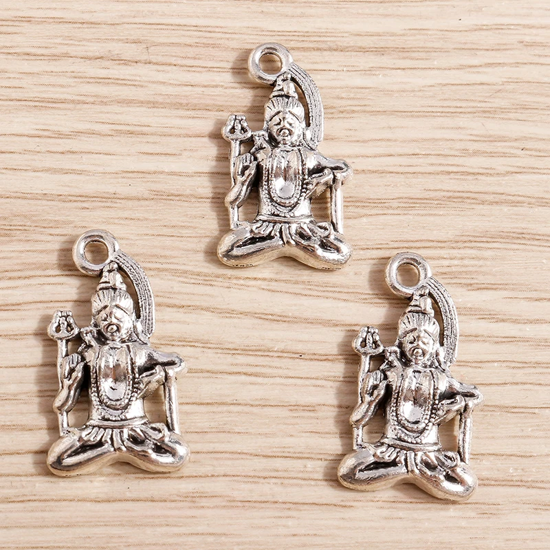 Tusember 15 Stück 15*26mm Legierung Silberfarben Buddhistische Anhänger für DIY-Ohrringe, Halsketten, DIY-Schmuckherstellung, handgefertigtes Kunsthandwerk – Detail 3
