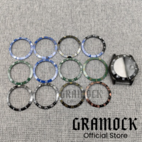 Gramock High Quality 35.4mm*29mm Black/Blue/Green Ceramic Slope Watch Bezel Insert Fit 38mm SUB Watch Case