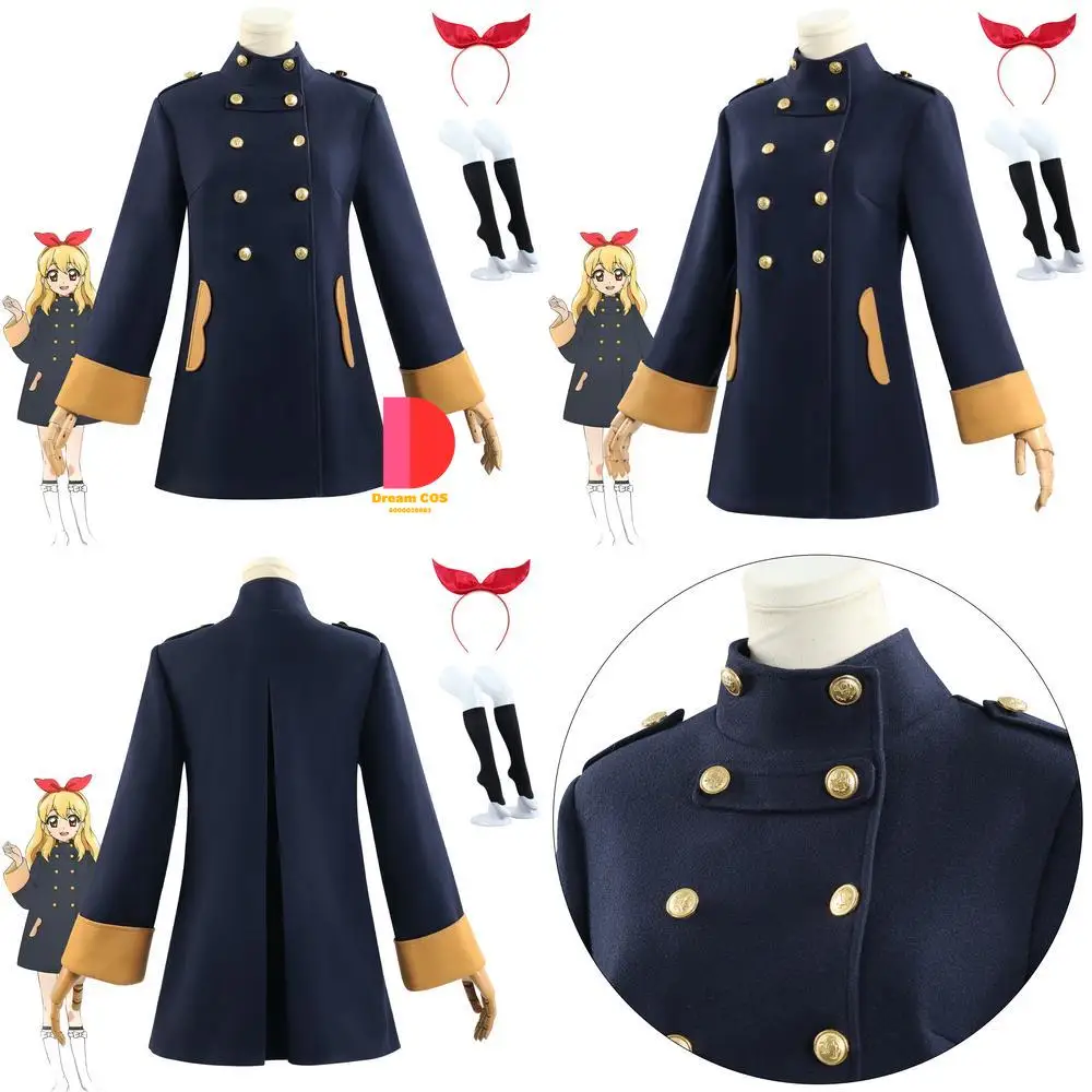

Aikatsu Cosplay Costume Starlight Academy Anime Starlight Ichigo Hoshimiya Winter School Uniform Set Women Coat Role Play Party