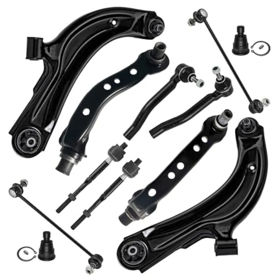 

Detroit Axle - 12pc Front End Control Arms Kit for 13-19 Nissan Sentra NV200 4 Control Arms 4 Tie Rod Ends 2 Sway Bars 2 Lower