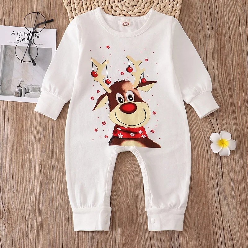 2026 Christmas Matching Family Pajamas Deer Printed Adult Kid Family PJS Top+Pants Xmas Sleepwear Pj\'s Baby Rompers