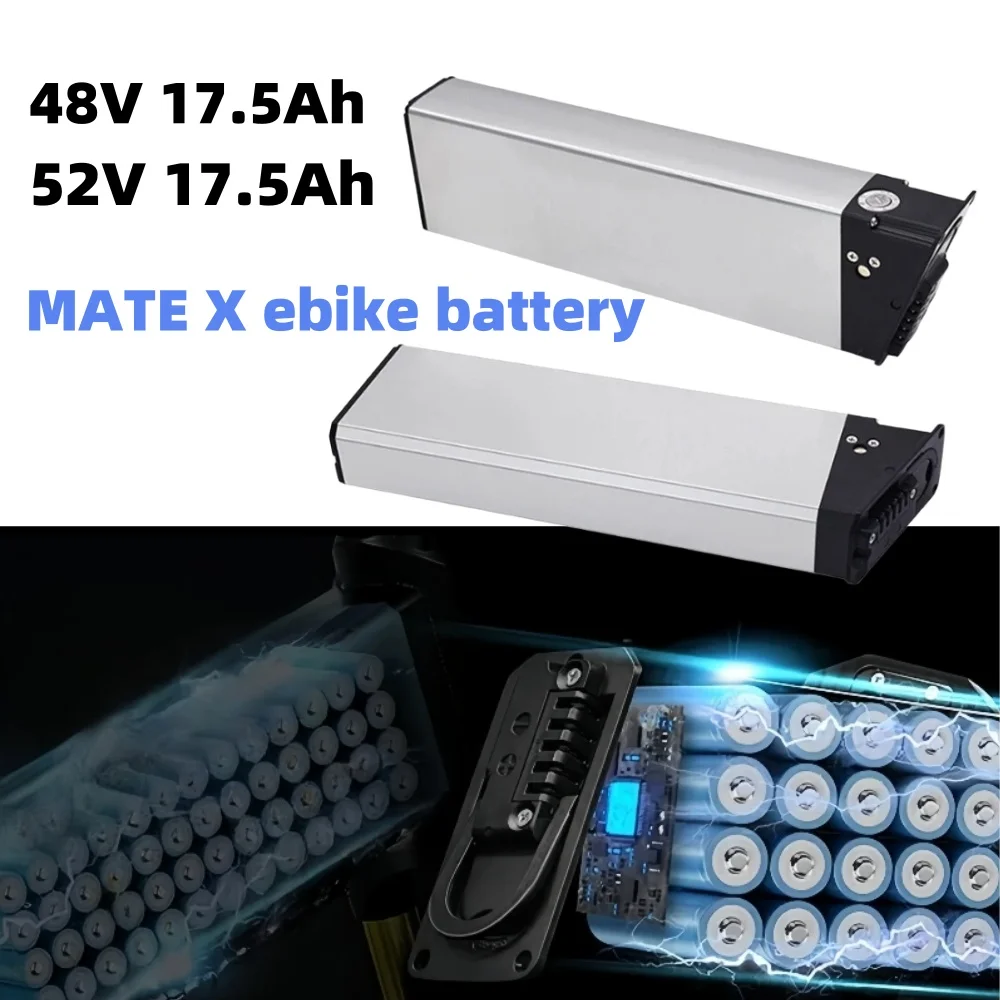

48V/52V 17.5Ah Li-ion Battery – Foldable Replacement with Charger for New Engwe Engine X/EP2 Pro (Compatible 250W-1000W Motor)
