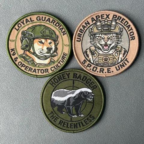 Animal Patch - Tactical Morale Badge - Hook and Loop Backpack Clothing Decorative Accessories Stickers Armbands