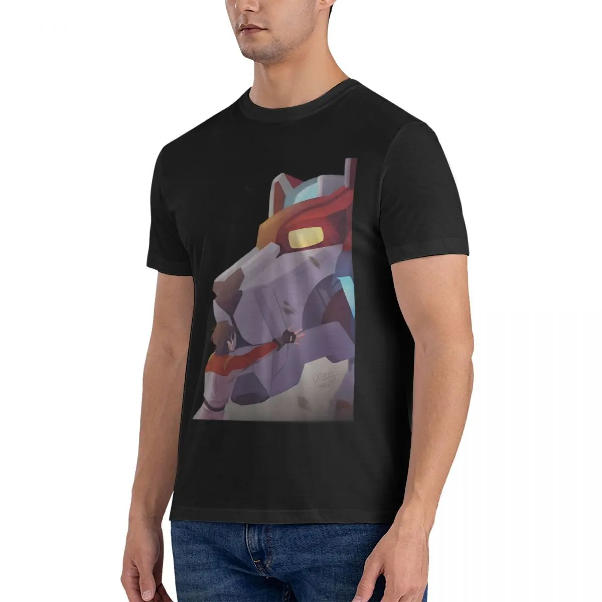 Cool Men T Shirts Voltron legendary defender Awesome Tees Short Sleeve Round Neck T-Shirt Pure Cotton Unique Tops