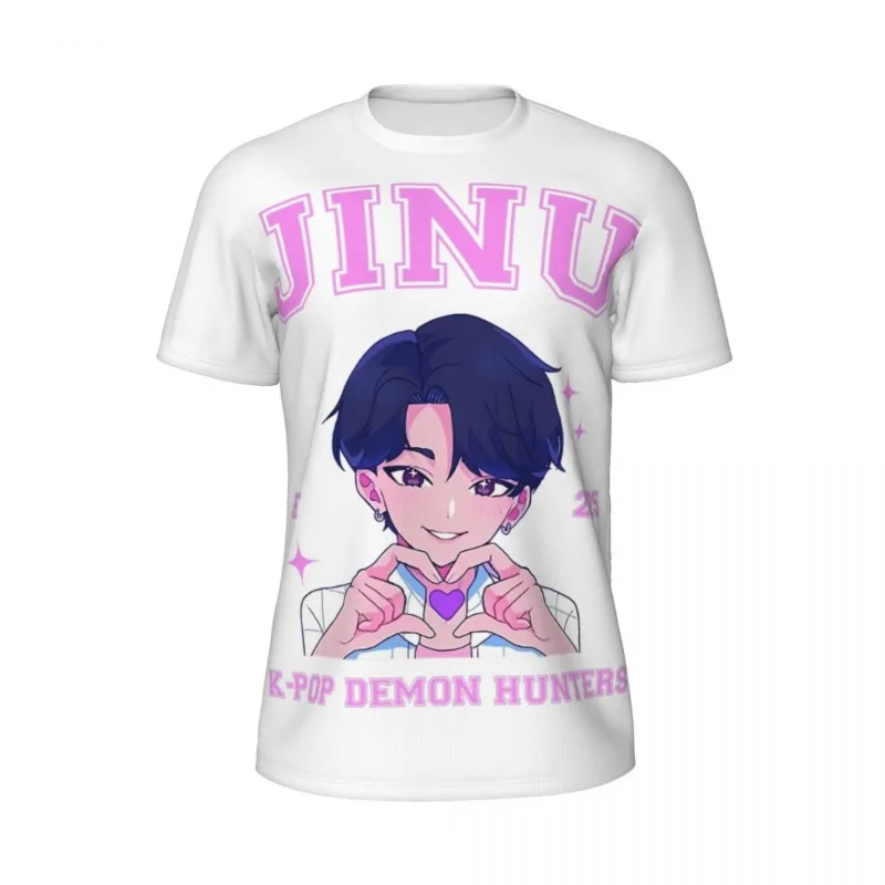 Damska koszulka z grafiką KPop Demon Hunters, modny top streetwearowy z uroczymi nadrukami postaci z kreskówek dla miłośniczek mody Y2K