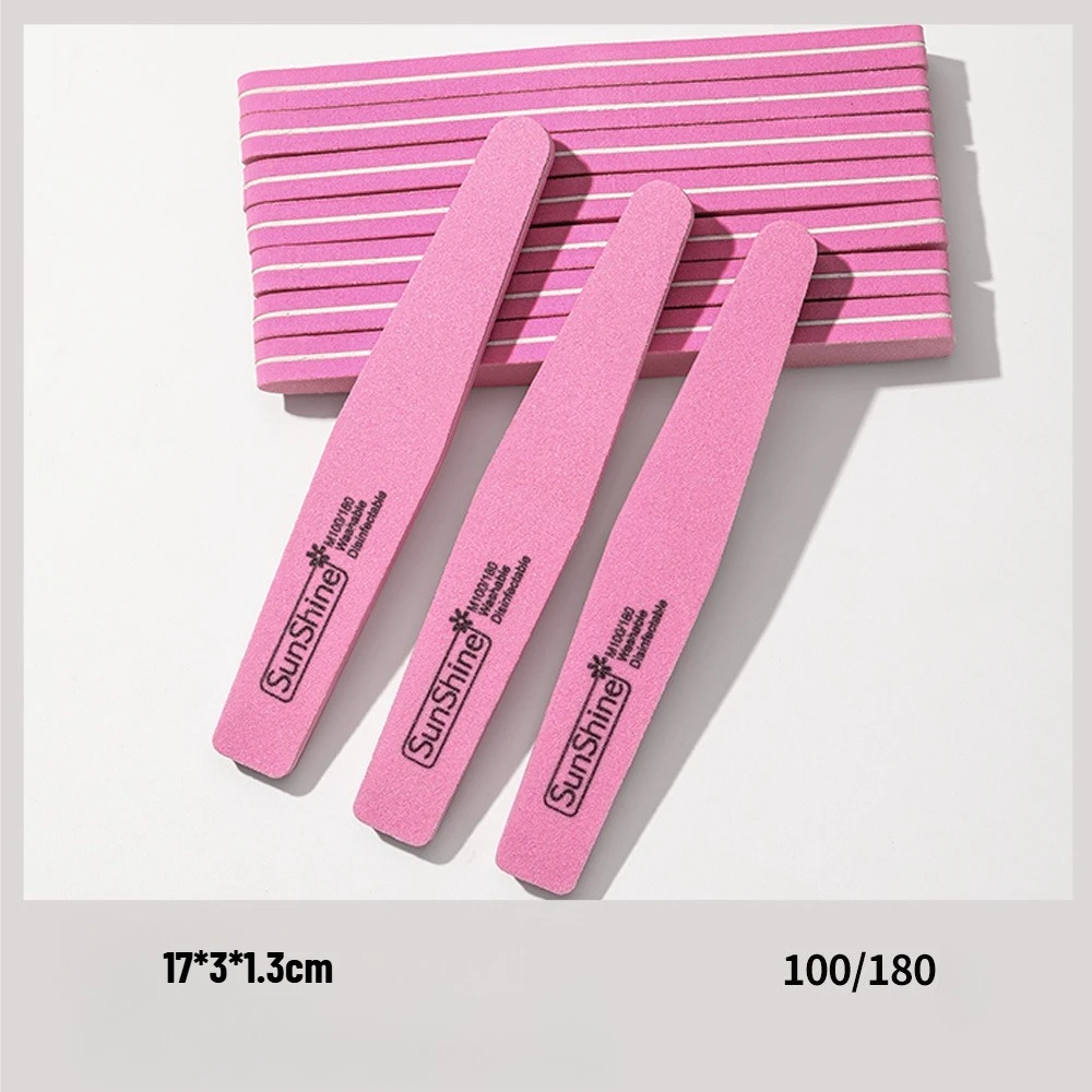 10/20PCS Sponge Nail Buffer Strip Salon Special Washable 100 180 Grit Fine Polishing Grinding Soft Foam Manicure Care Tool