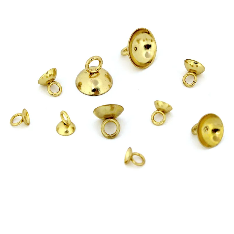 20Pcs 4/5/6/8/10mm Stainless Steel Beads End Caps Clasp Pendant Charms Connectors for DIY Jewelry Making Findings Accessories