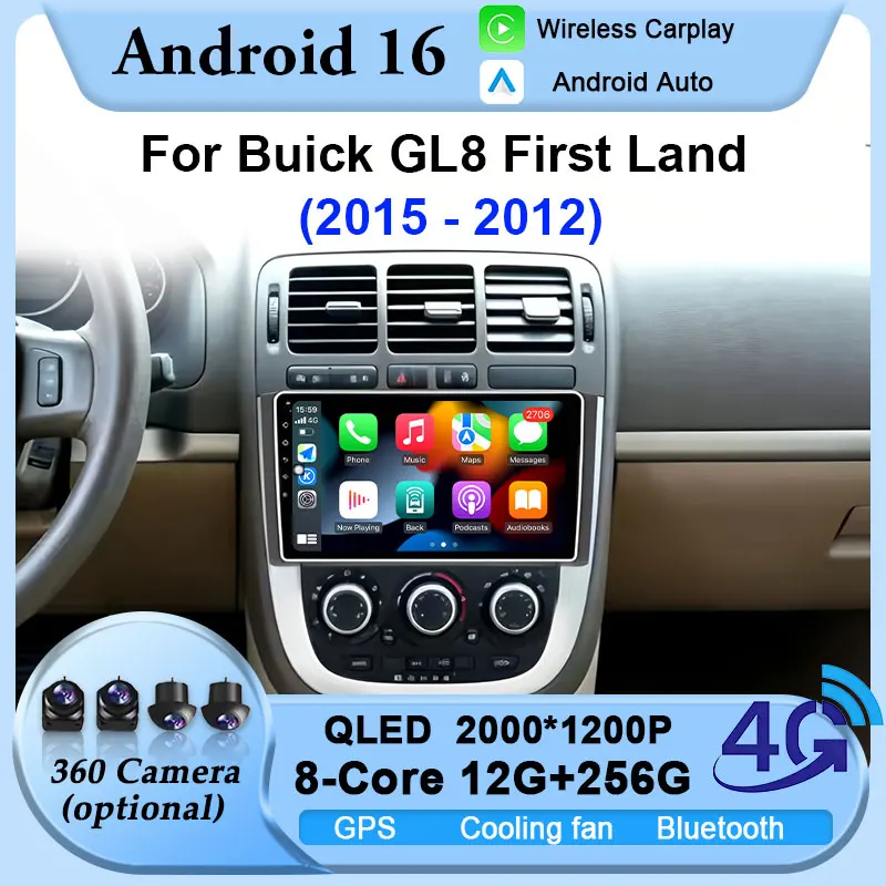 

For Buick GL8 First Land 2015-2012 Android 16 Car Radio Carplay Auto Accessories GPS Navigation Multimedia Video Player WiFi BT