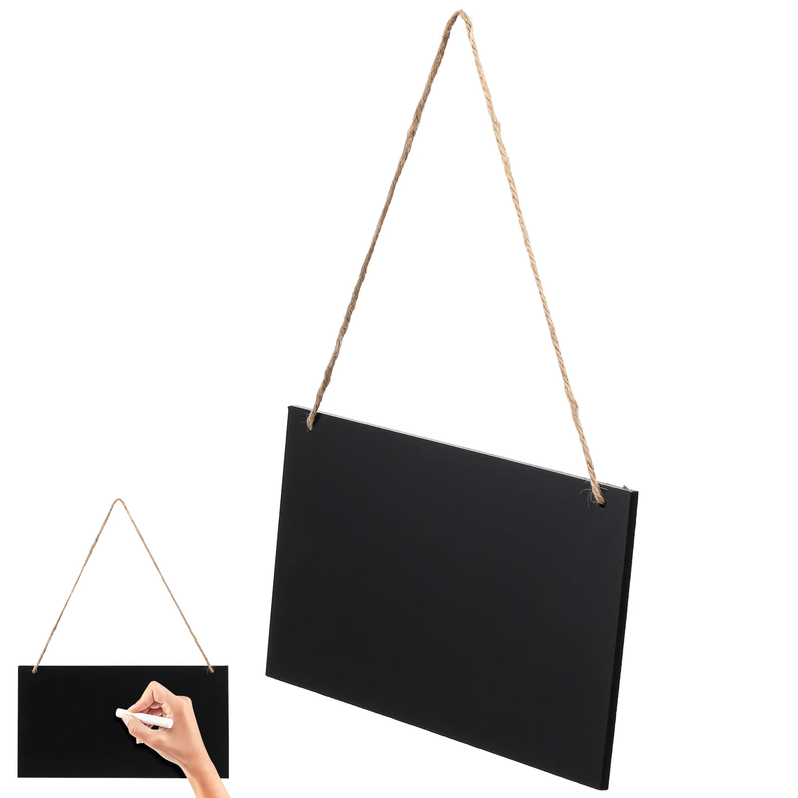 

Erasable Chalkboards 26x14cm Rectangle Sign with Rope for Wedding Blackboards Display For Message Party Menu Labels