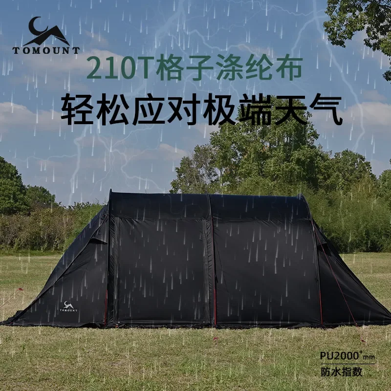 Outdoor Camping Tunnel Tent One Room One Hall Double Layer Rainproof Folding Canopy Tent for Hiking Travel