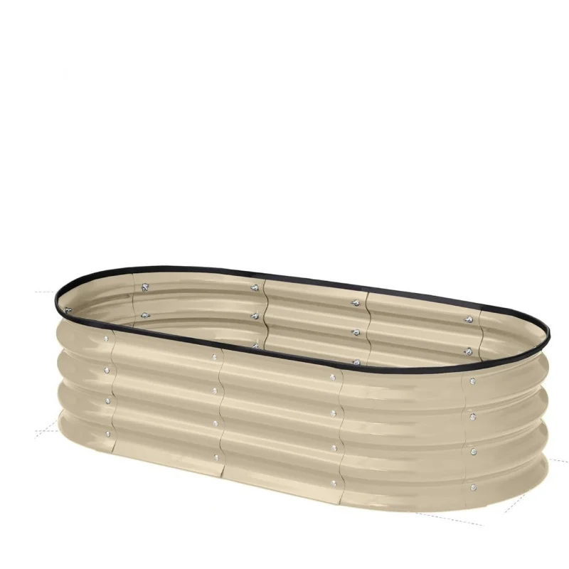 Hoja de acero galvanizado de forma ovalada, en varios tamaños, jardinería al aire libre, caja grande para plantar, cama de jardín multicolor, Pla de Metal, 1 Uds.