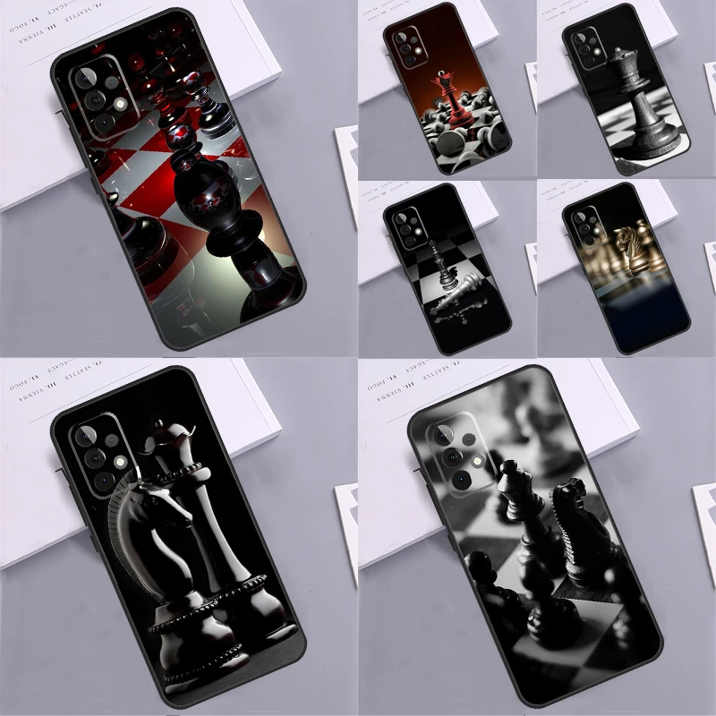 Chess Pieces Cover For Samsung Galaxy A14 A24 A34 A54 A52 A32 A22 A12 A51 A71 A13 A23 A33 A53 Phone Case