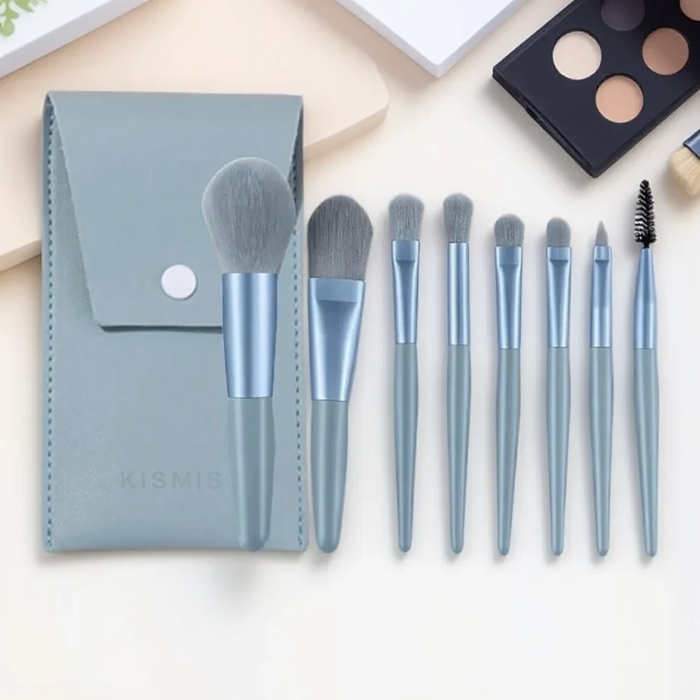 8Pcs Mini Travel Makeup Brush Set Portable Soft Brushes for Eyeliner Foundation Blush Lip Eye Shadow Concealer
