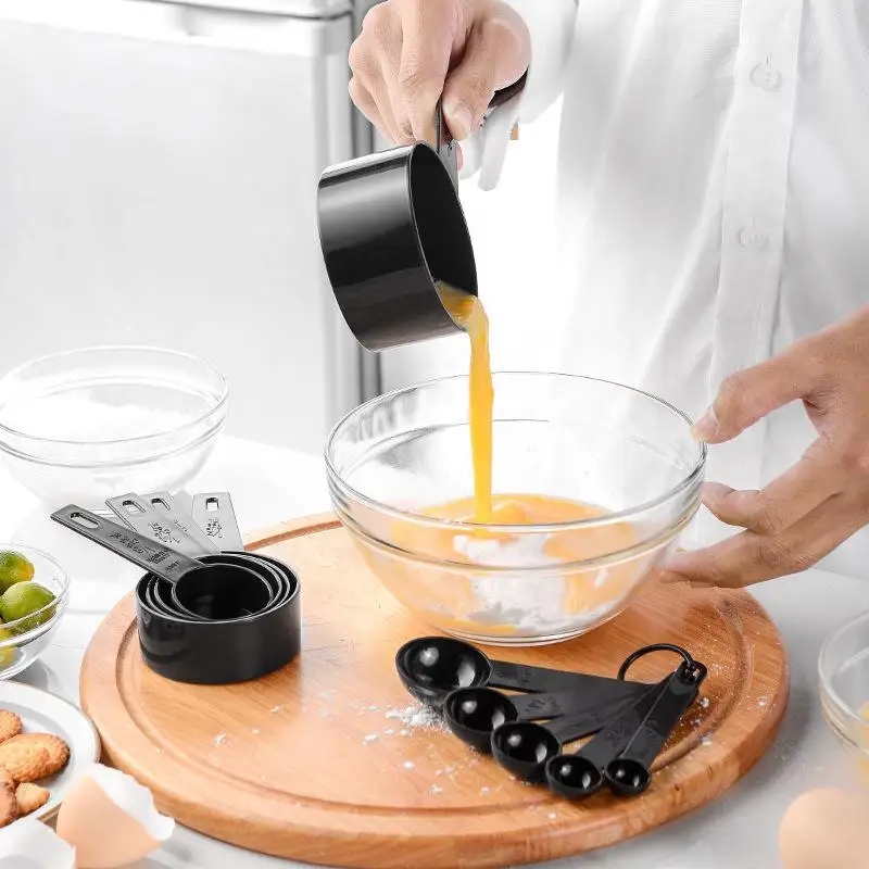 Plastic Measuring Cups And Spoons Set With BPA Free Material And Engraved Markings Perfect For Home Baking Cooking And Meal Prep