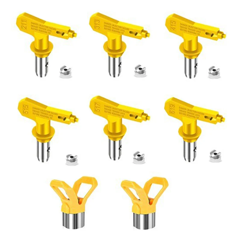 Reversible Spray Tip Nozzles with Tip Guard Set for Airless Paint Spray Guns and Airless Sprayer Spraying Machine