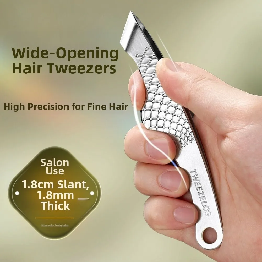 New 1.8cm Wide Mouth Hair Plucking Tweezers Thickening Stainless Steel Eyebrow Tweezers Beard Plucking Magic Tool for Women Men