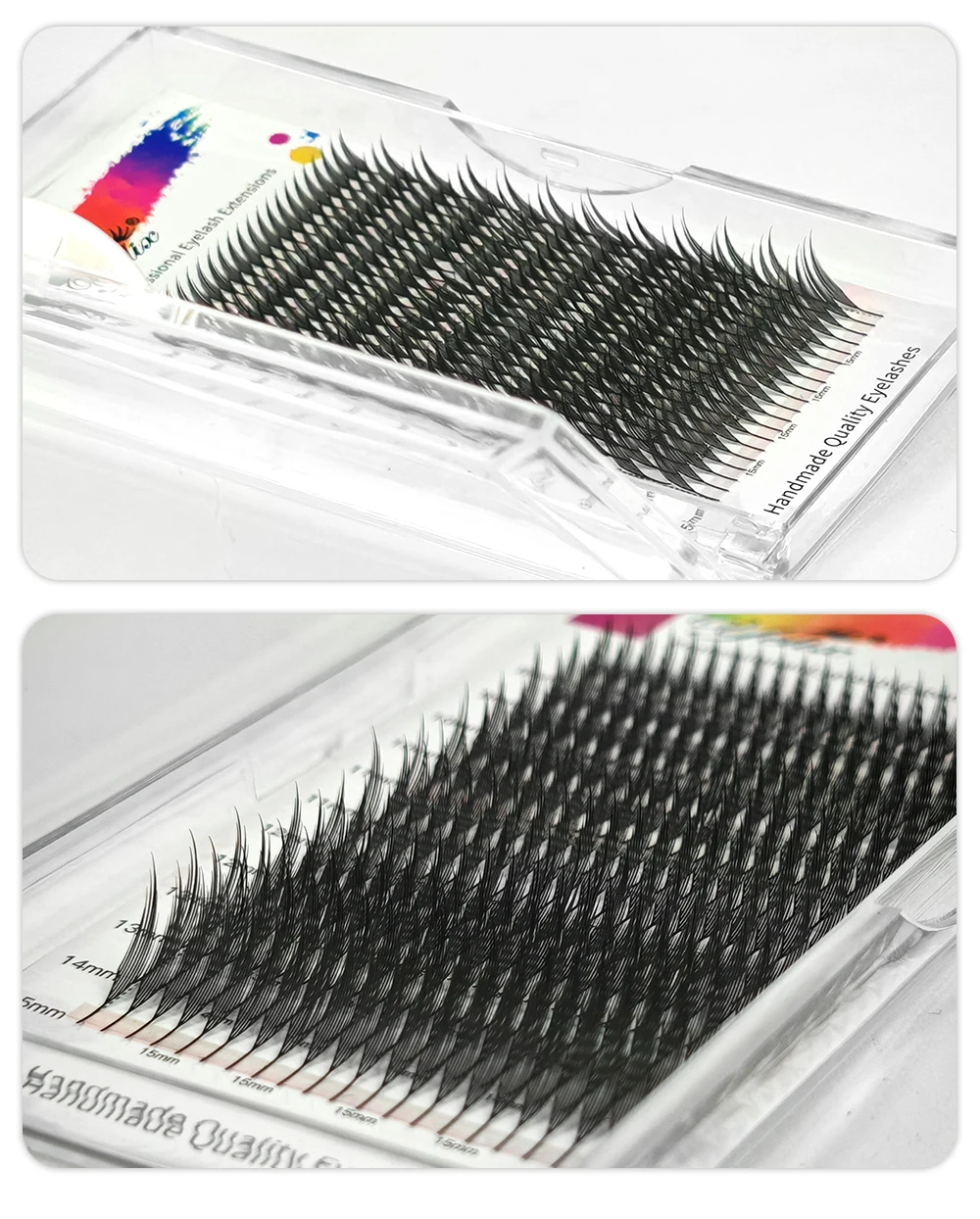 Yelix Spire Lashes Fertig konfektionierte Volumen-Wimpern für einen Wispy-Look 0,07 mm Mix 8-15 mm Trays Großhandel für Salons & Zubehör – Detail 8