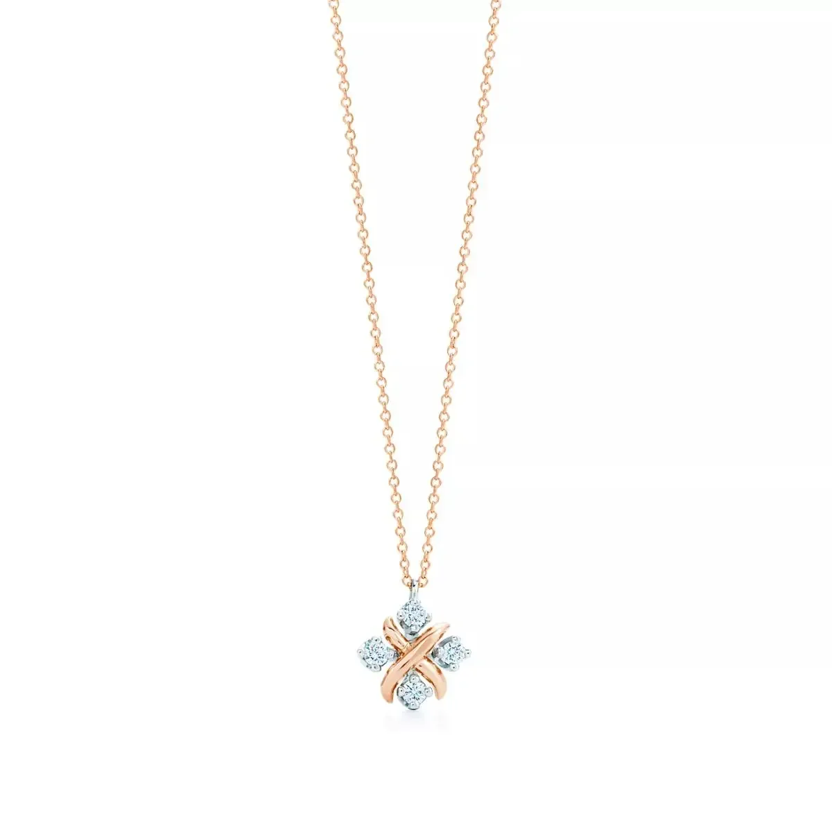 s925 sterling silver TIFF sterling silver necklace cross diamond design suitable for holiday gifts and party gatherings