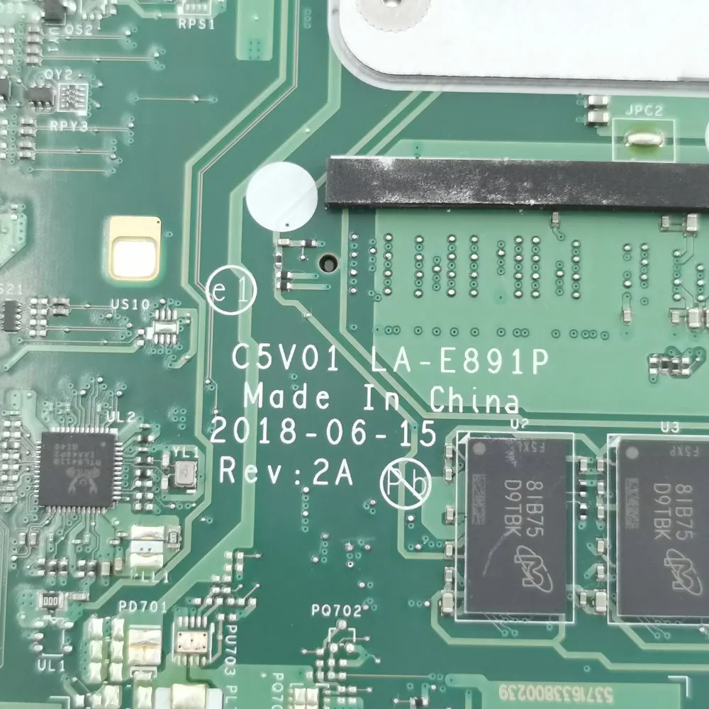 LA-E891P With i3 i5-7th/8th Gen CPU Mainboard For Acer Aspire A315-53 A315-53G A515-51 A515-51G Laptop Motherboard  4GB-RAM