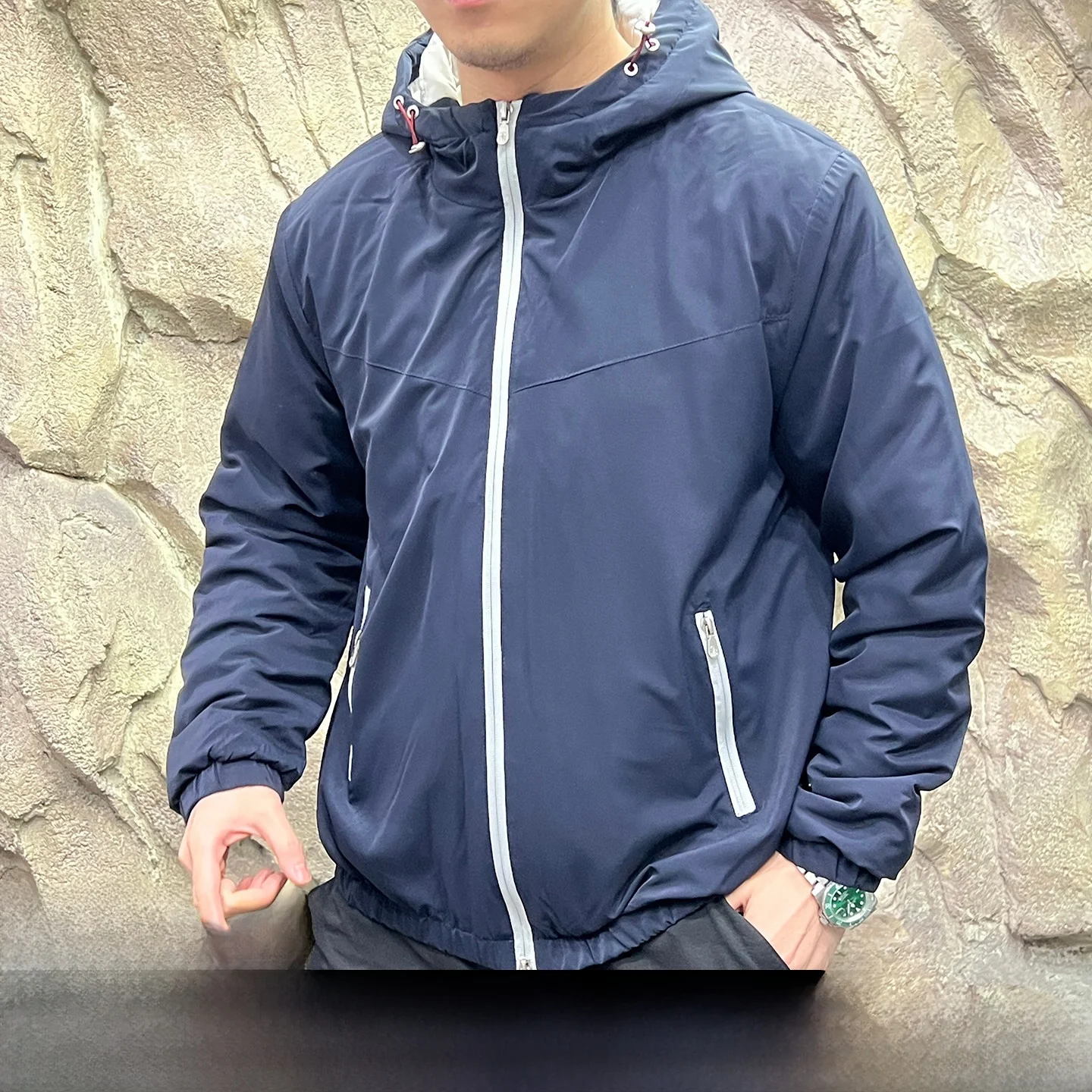 

Роскошная мужская повседневная хлопковая куртка с капюшоном, шелковая шерсть, осень-зима, элитная модная подставка, подходит для Long Sve Pure Color