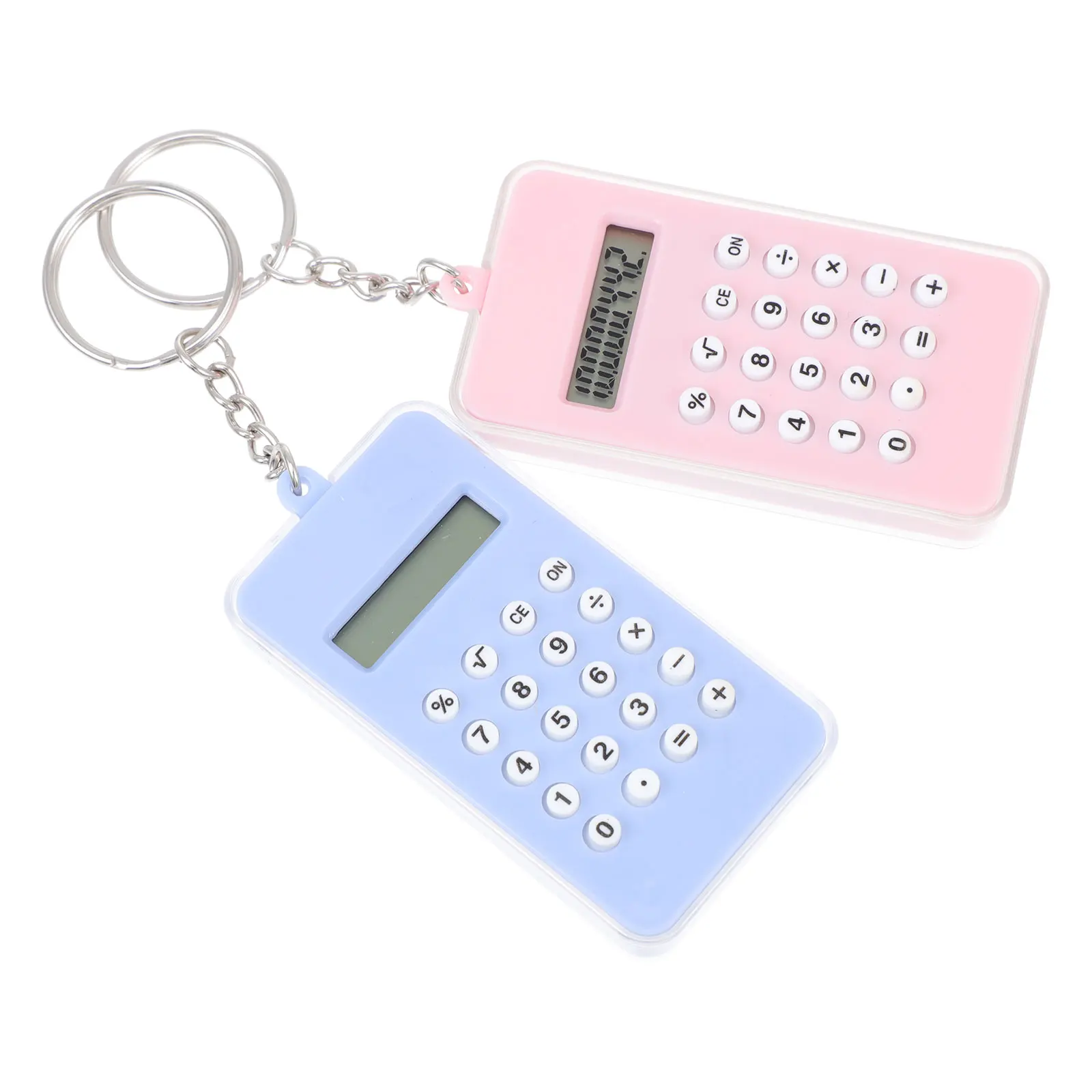

2pcs Calculator Pendant Cute Acrylic Keychain Kids School Office Gift Practical Calculator Bag Decor