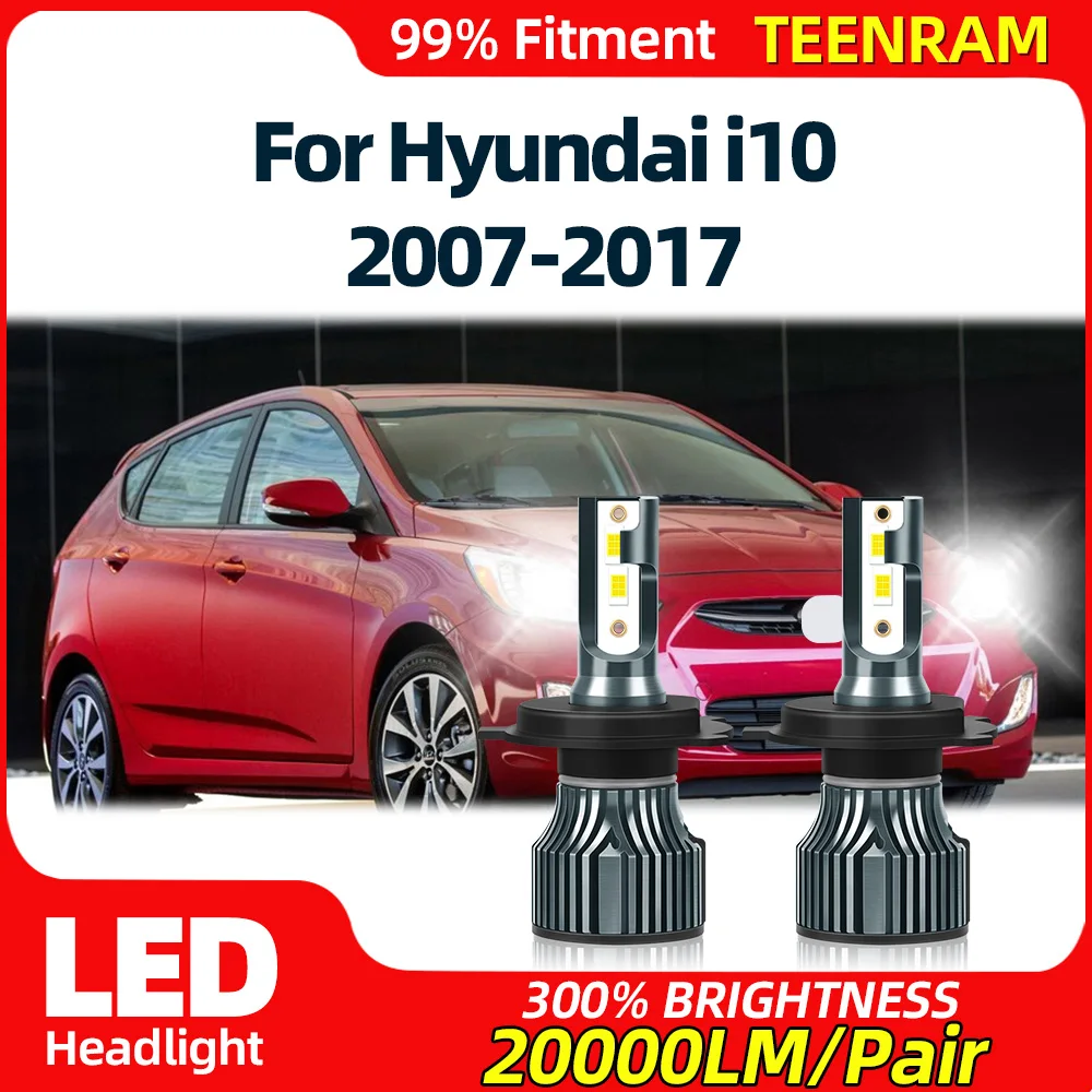 

2Pcs Car LED Headlight Bulbs 120W 20000LM Super Bright Auto Lamp 6000K 12V For Hyundai i10 2007-2012 2013 2014 2015 2016 2017
