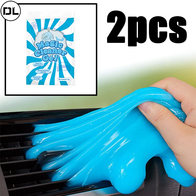 2pcs Car Cleaning Gel Slime for Cleaning Machine Auto Vent Magic Dust Remover Glue Computer Keyboard Dirt Cleaner Wash Interior