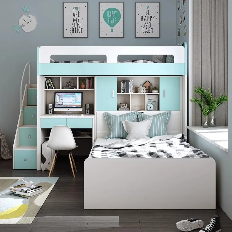 Dislocation type multi-functional combination of upper and lower beds, staggered height bed, double bunk tatami