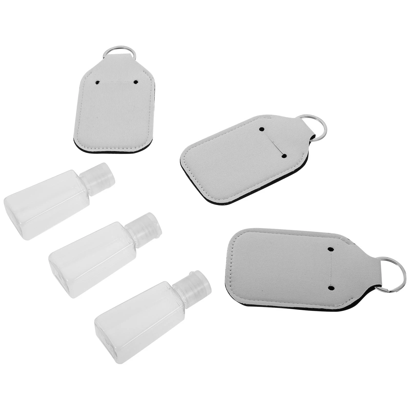 

3 set 3 Sets Portable Protective Bottle Cover Keychain Holder Rubber Material Suitable for Bath Oil Shampoo Hand Lotion