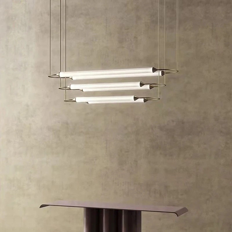 

Nordic Minimalist Glass Tube lampshade LED Chandelier Lighting,Lustre Suspension For Living Room Bedroom Decoration Fixtures