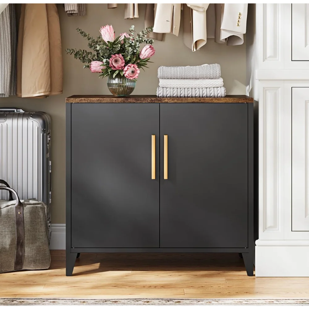 

Storage Cabinet with 2 Doors,Adjustable Shelf, 16" Dx 32" Wx30 H Inches,Metal Small Buffet Sideboard Cabinet