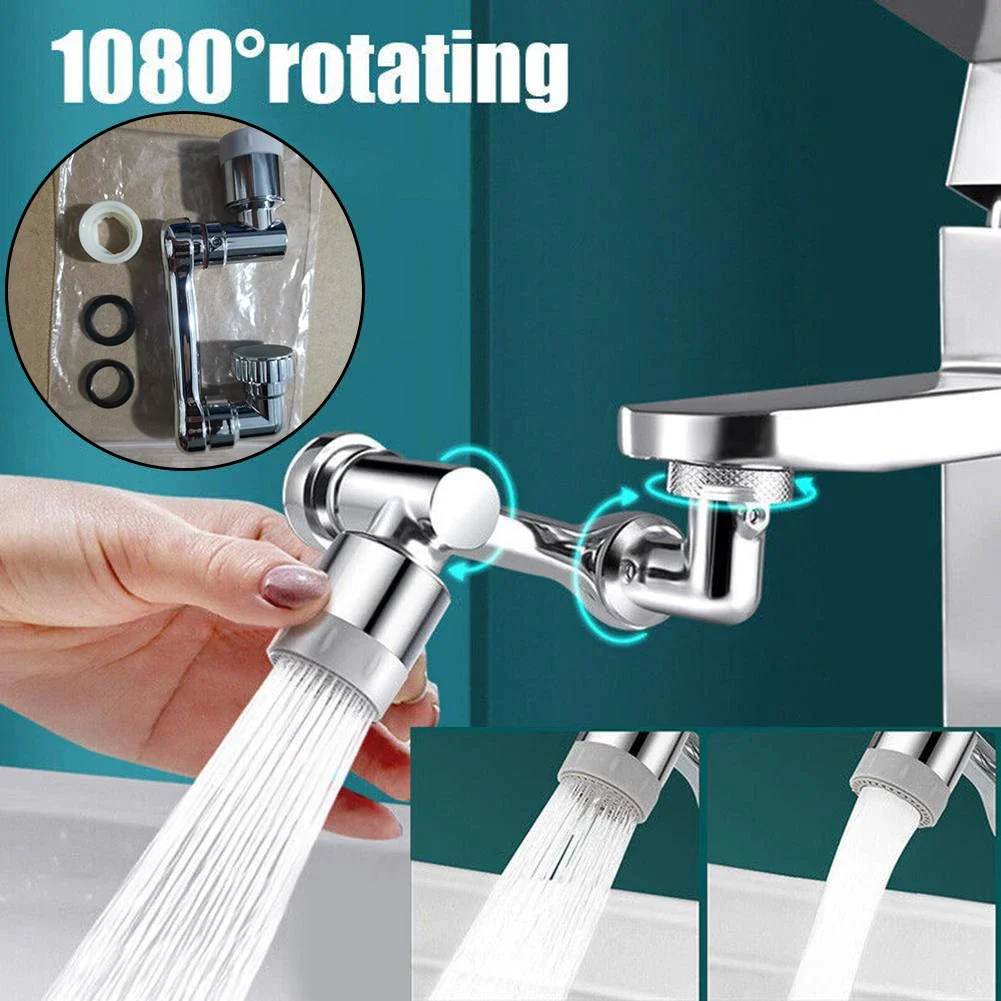 1080° Universal Rotation Water Bubbler Faucet Extender Sprayer Head Kitchen Arm Extension Faucet Aerator Bubbler Water Tap Nozze