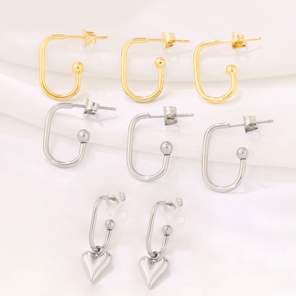 Connecteurs de crochets de boucles d'oreilles en fil d'oreille en forme de U en acier inoxydable, 10 pièces, pour bricolage, fournitures de fabrication de bijoux, accessoires de résultats de boucles