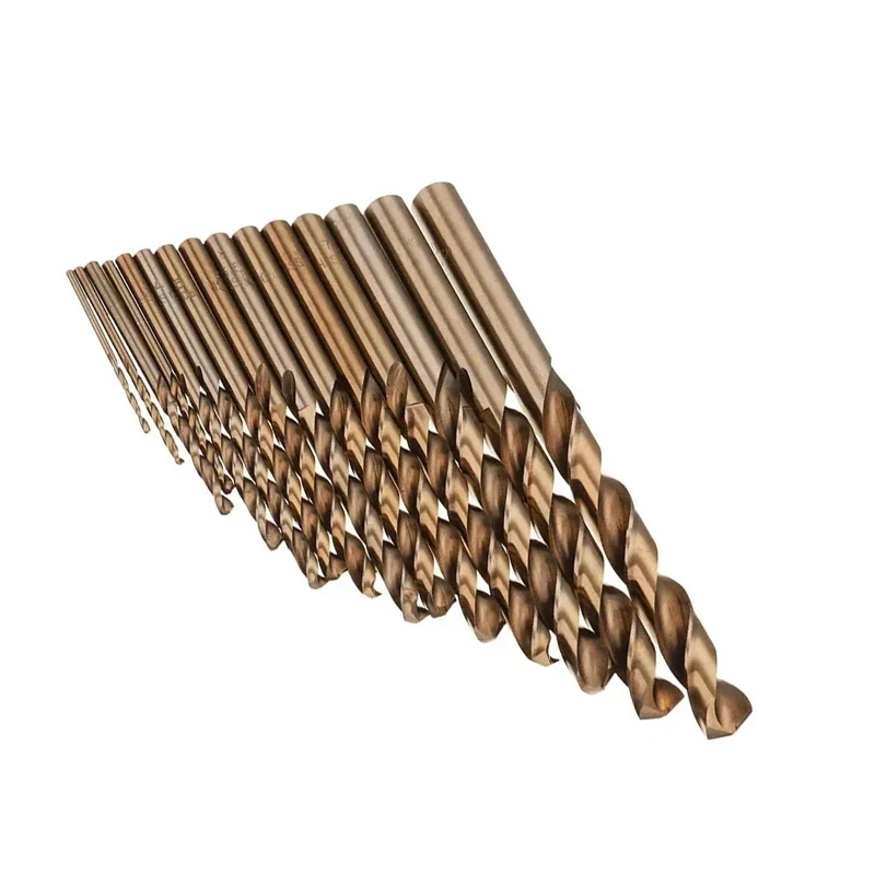 15 pz 1.5-10mm M35 cobalto acciaio ad alta velocità codolo dritto punta elicoidale per metallo acciaio inossidabile alluminio rame foro di perforazione