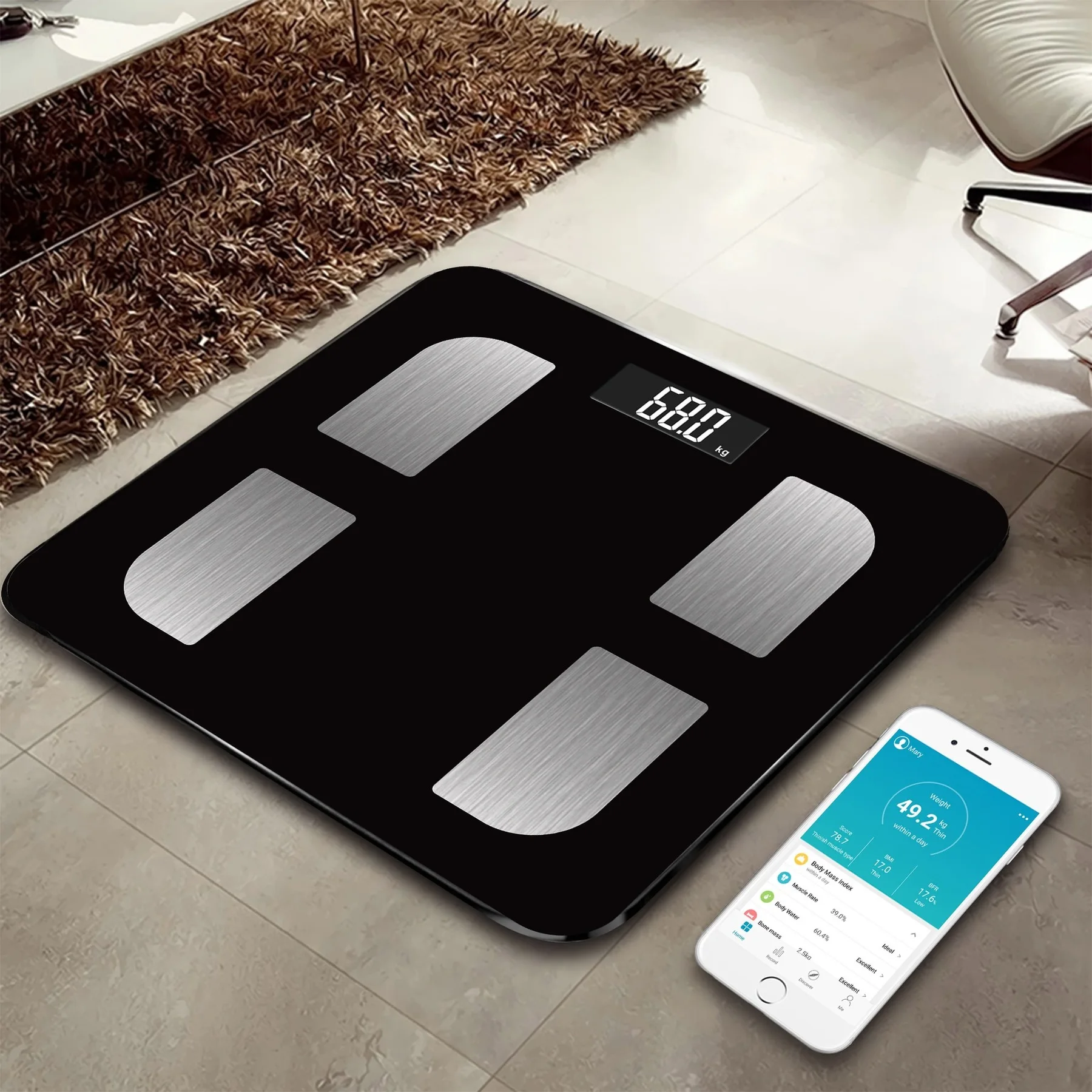 Einfach Home Reise Tragbare Digitale waagen Gehärtetem Glas BMI Körper Fett Analysator Smart Badezimmer Körper Gewicht Gesundheit Fett Skala