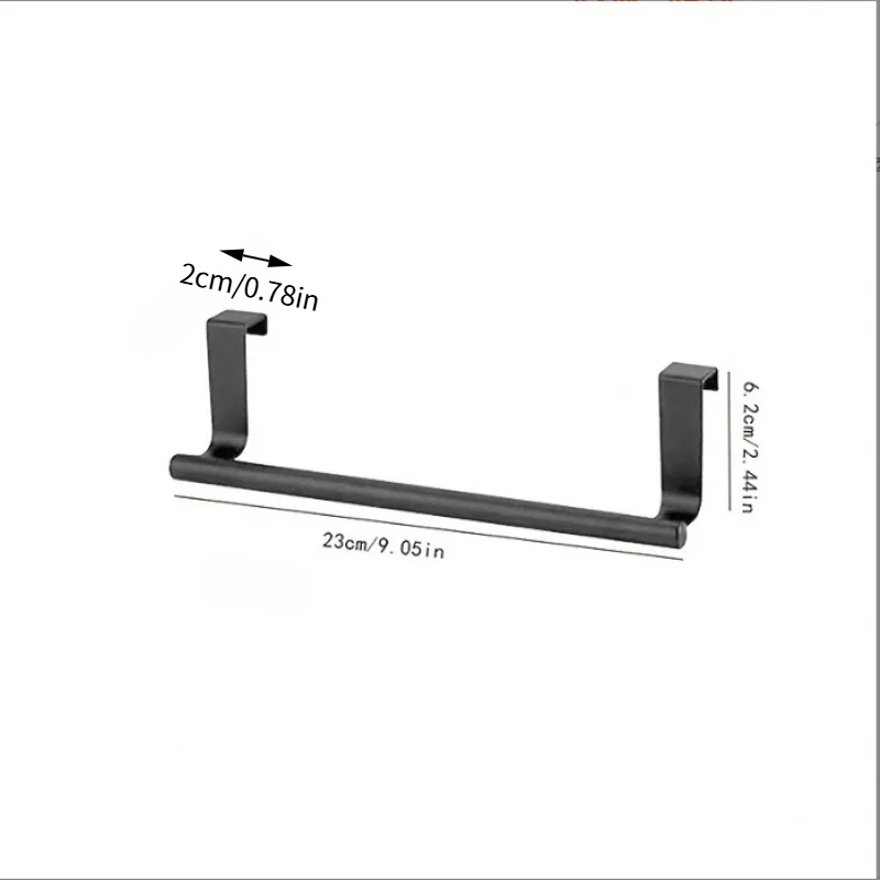 

【2Pcs No Drill 430 Stainless Steel】Towel Bar with Hooks + Adhesive Bathroom Kitchen Shelf for Towel, Robe, Utensils