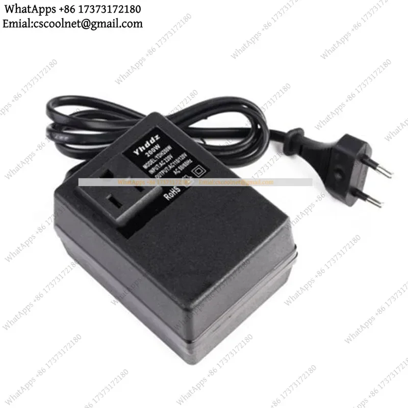 JS02 Single Phase Step Down Voltage Converter 200W EU Plug AC 220V to 110V Transformer for Travel