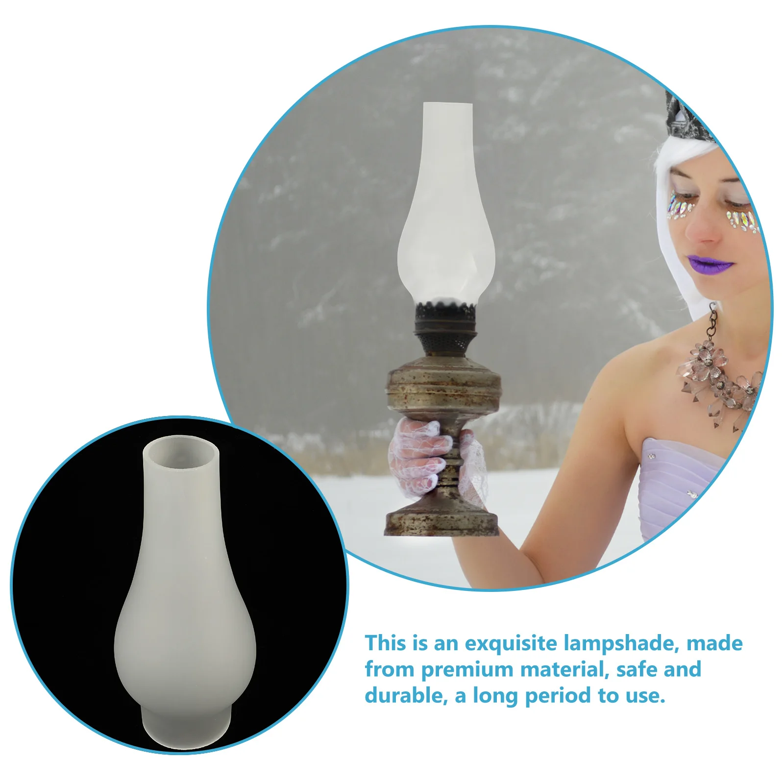 مدخنة مصباح الزيت، نسيج بلوري، متانة عالية، مقاومة للرياح، غطاء زجاجي صغير، ملحقات بديلة لمصباح الزيت