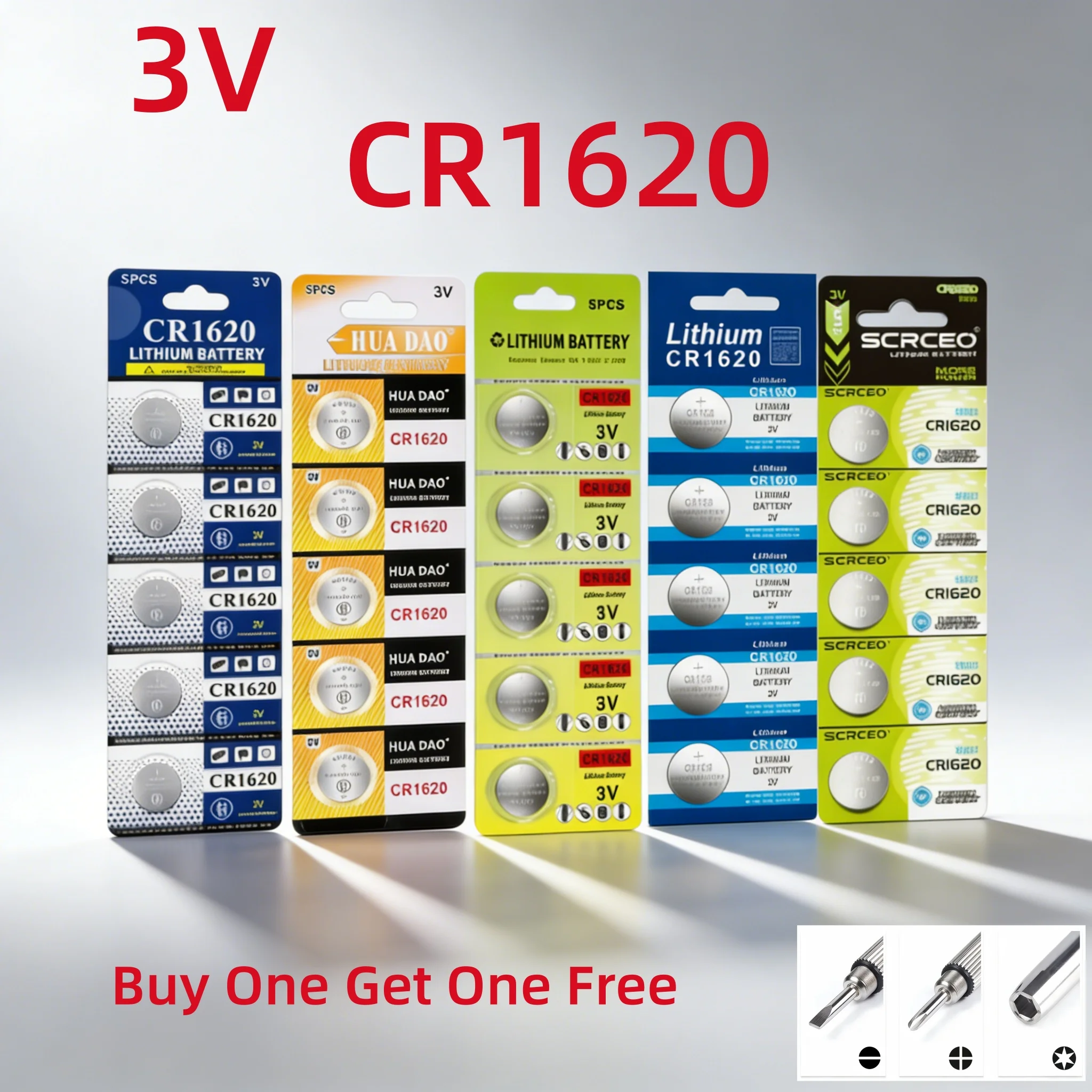 

CR1620 Lithium Button Cell for Automotive Key Fob Remote, Personal Watch, Home Electronic Scale, Calculator - BR1620 DL1620