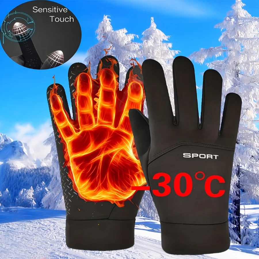 

Outdoor Touch Screen Heated Motorcycle Gloves Winter Windproof Ski Gloves Sport Cycling Player Fishing Warm Riding Bicycle Ski