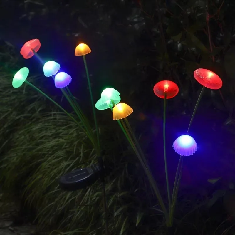 1 قطعة 6/8/10LED الفطر ضوء الشمس في الهواء الطلق مقاوم للماء أضواء الشمسية لفيلا حديقة فناء بارك الديكور مصباح الزفاف