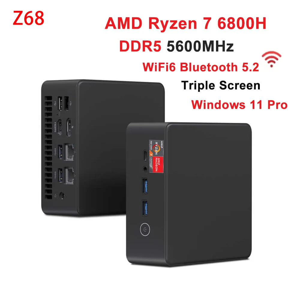 

SZBOX Z68 MINI ПК Intel N150 Ryzen 7 6800H VS 6600H 5825U DDR5 16 ГБ ОЗУ 512 ГБ SSD PCIe 3.0 M.2 2280 NVMe Wifi6 BT5.2 Игровой ПК