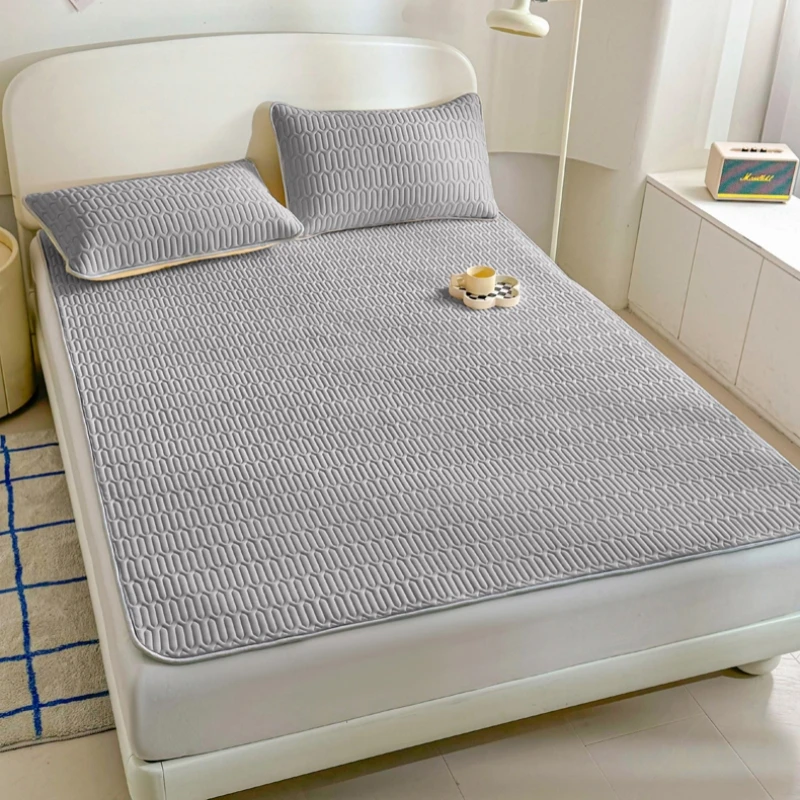 Thicken Mattress Cover Summer Mat Natural Latex Bed Mat Air Conditioning Mattress Quilted Protector Bedding Set 140x200 160x200