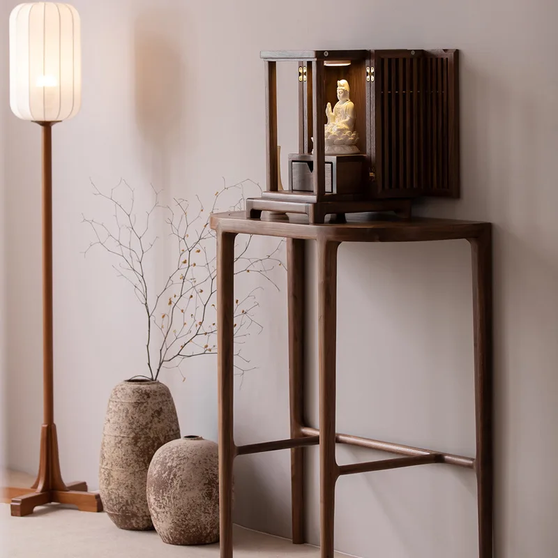 Wooden Buddhist niche Modern light luxury offering table Buddhist platform household