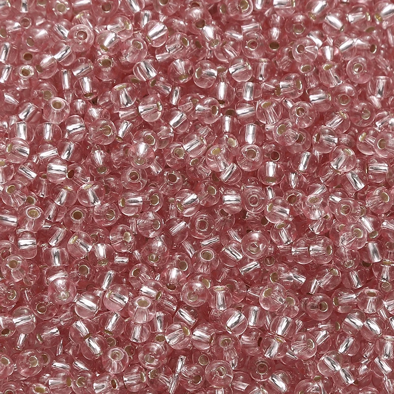 300pcs Silver Lined Seed Beads, 3mm Round Czech Glass Beads