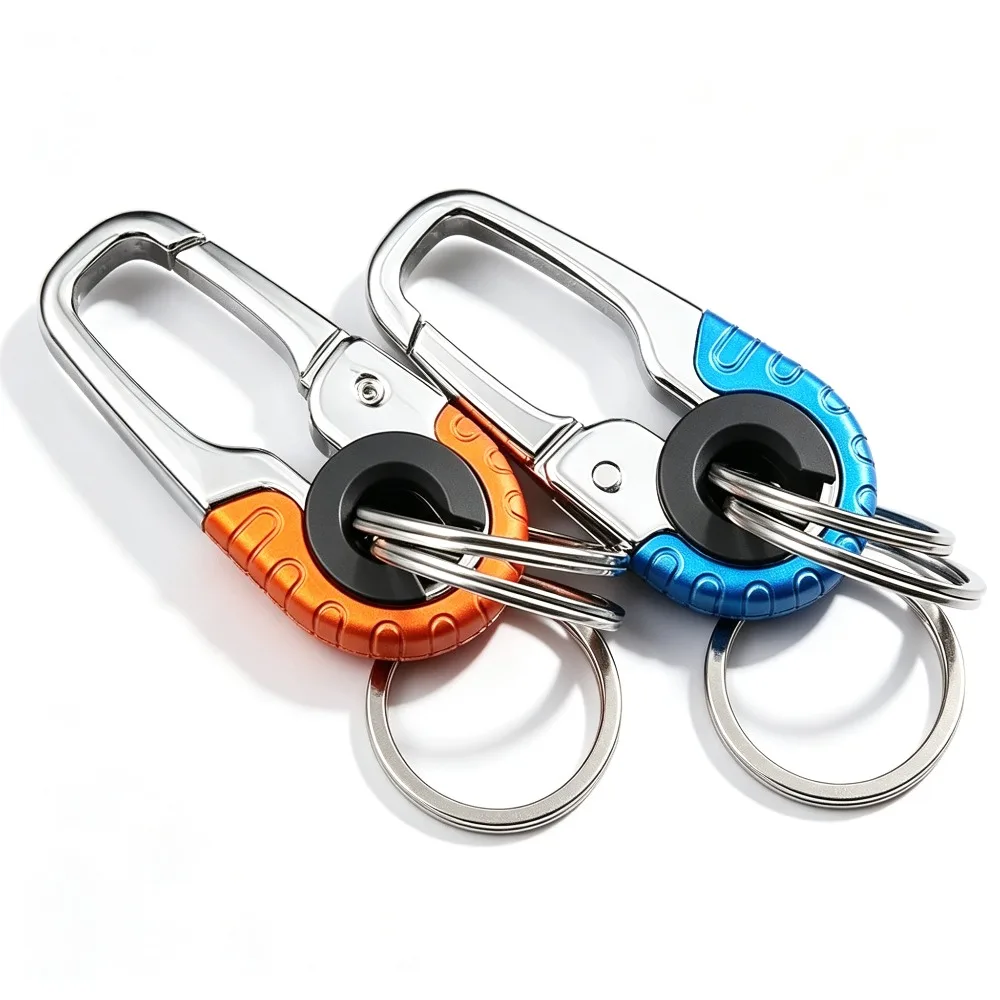 Outdoor Car Keychain with Rustproof Steel Buckle Heavy Duty Metal Keyring for Camping Secure Auto Keys Holder Accessories