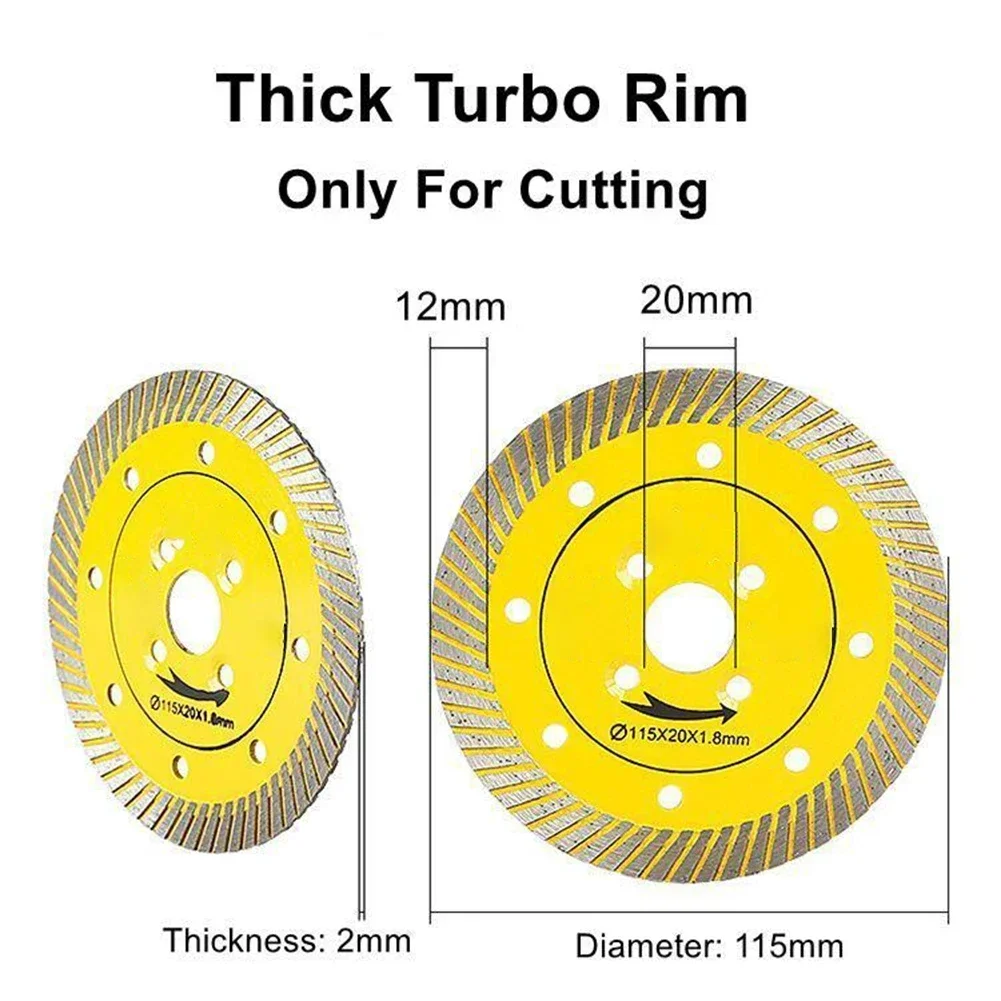 Brand New Accessories Cutting Disc Blade 20mm Arbor Porcelain Wet/dry Cutting Chip-free Cut For Cutting Granite