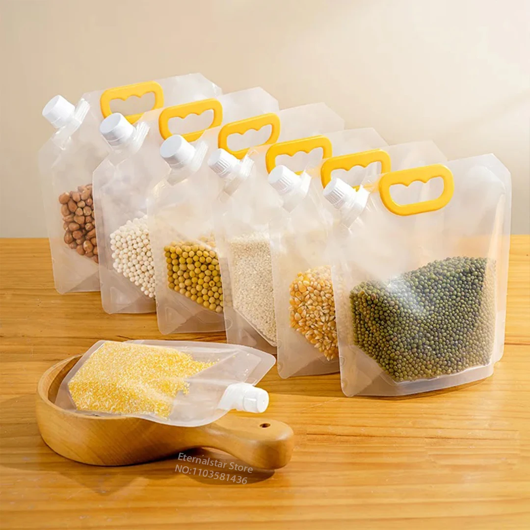 1/3/5 Pcs Storage Grain  Bag Grains Sealed Bag Moisture-Proof And Insect Proof Transparent Thickened Portable Food Grade Storage