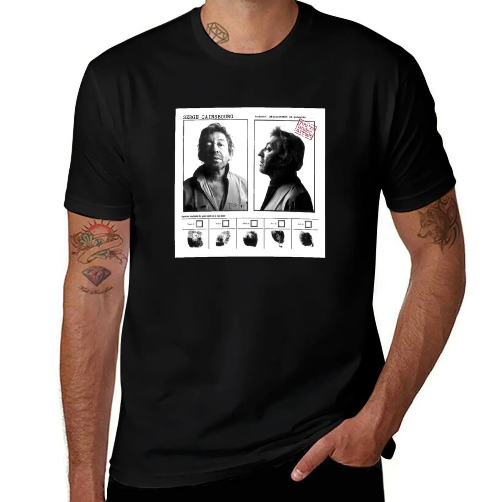

Serge Gainsbourg - You're under arrest T-Shirt Basic Daily Outfit Short Sleeve Tee